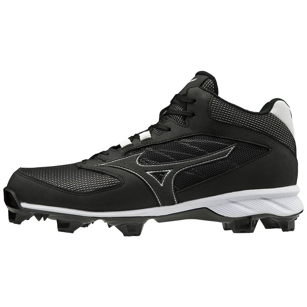 Tenis Baseball Mizuno 9-Spike Advanced Dominant TPU Mid Molded - Homem - Pretas/Branco - MZUIN6745